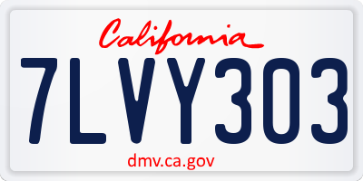 CA license plate 7LVY303