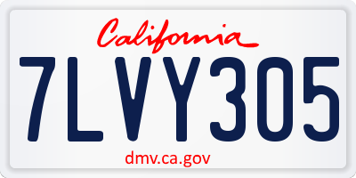 CA license plate 7LVY305