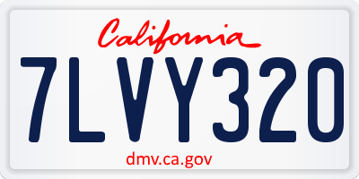 CA license plate 7LVY320