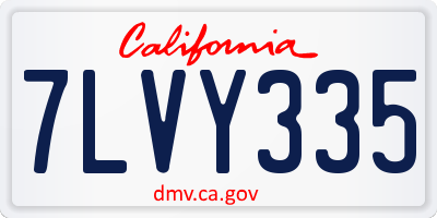 CA license plate 7LVY335