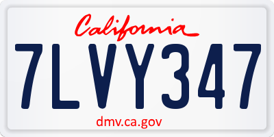 CA license plate 7LVY347