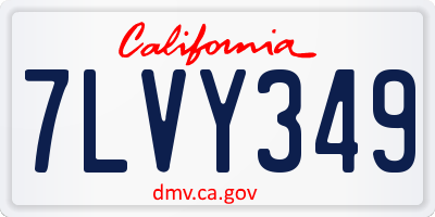 CA license plate 7LVY349