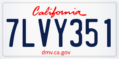 CA license plate 7LVY351