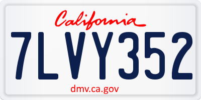 CA license plate 7LVY352