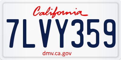 CA license plate 7LVY359