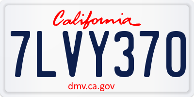 CA license plate 7LVY370
