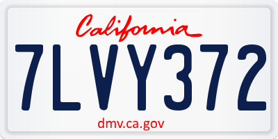 CA license plate 7LVY372
