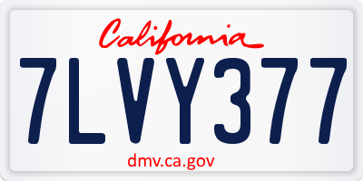 CA license plate 7LVY377