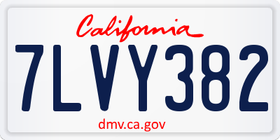 CA license plate 7LVY382