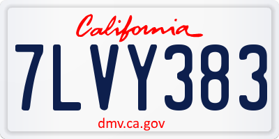 CA license plate 7LVY383