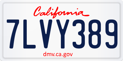 CA license plate 7LVY389