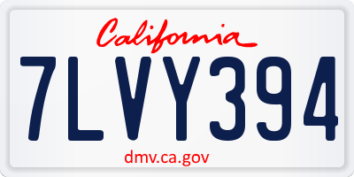 CA license plate 7LVY394