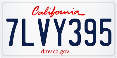 CA license plate 7LVY395