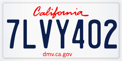 CA license plate 7LVY402