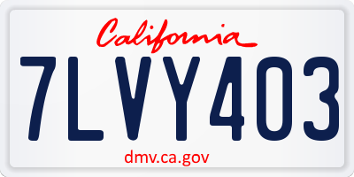 CA license plate 7LVY403