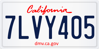 CA license plate 7LVY405