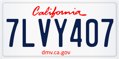 CA license plate 7LVY407