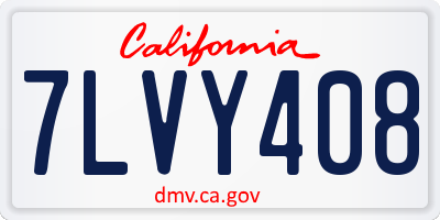 CA license plate 7LVY408