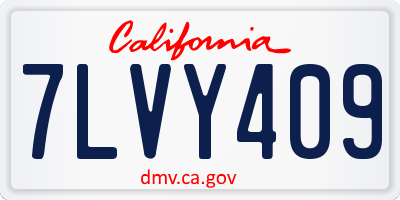CA license plate 7LVY409