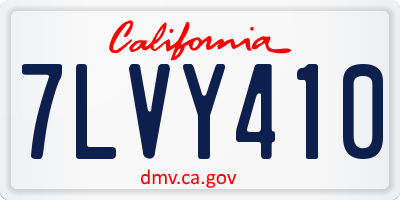 CA license plate 7LVY410