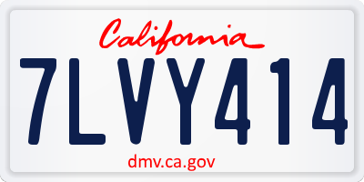 CA license plate 7LVY414