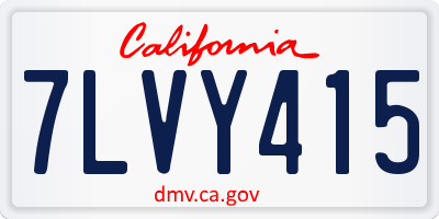 CA license plate 7LVY415