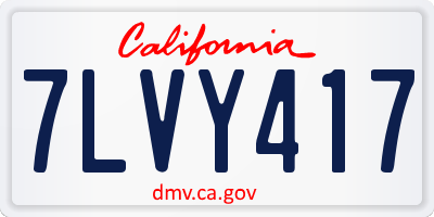 CA license plate 7LVY417