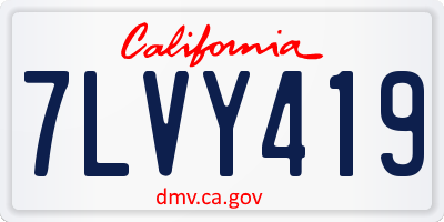 CA license plate 7LVY419