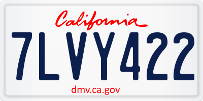 CA license plate 7LVY422