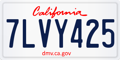 CA license plate 7LVY425