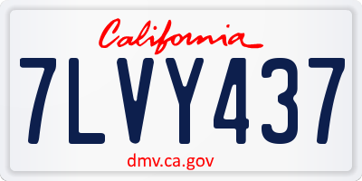 CA license plate 7LVY437