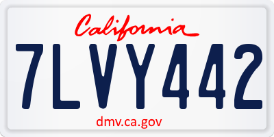 CA license plate 7LVY442