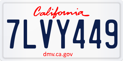 CA license plate 7LVY449
