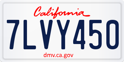 CA license plate 7LVY450