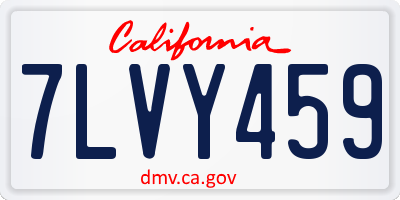 CA license plate 7LVY459