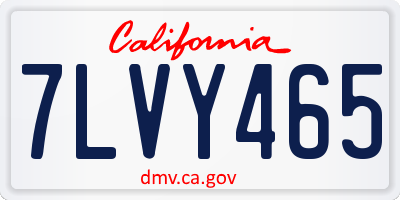 CA license plate 7LVY465