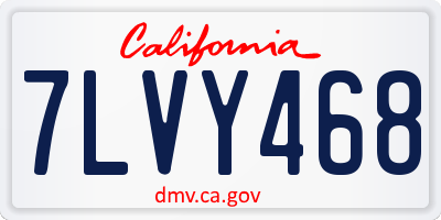 CA license plate 7LVY468