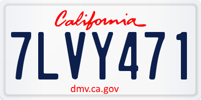 CA license plate 7LVY471