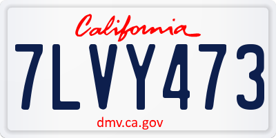 CA license plate 7LVY473