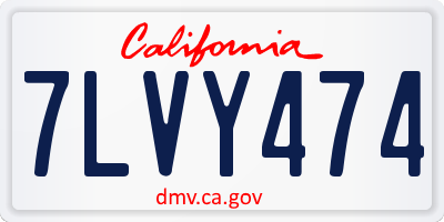 CA license plate 7LVY474