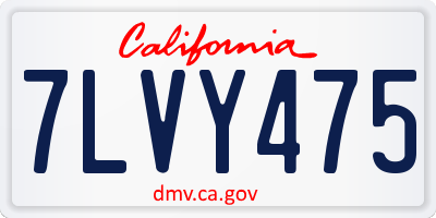 CA license plate 7LVY475