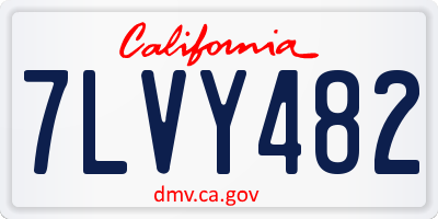 CA license plate 7LVY482