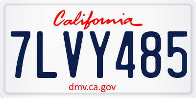 CA license plate 7LVY485