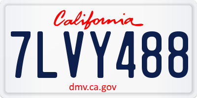 CA license plate 7LVY488