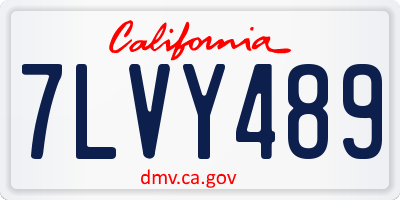 CA license plate 7LVY489