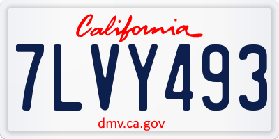 CA license plate 7LVY493