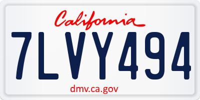CA license plate 7LVY494