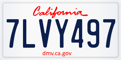 CA license plate 7LVY497