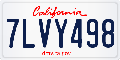 CA license plate 7LVY498