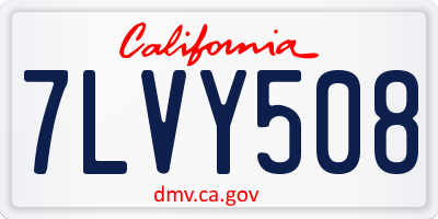 CA license plate 7LVY508